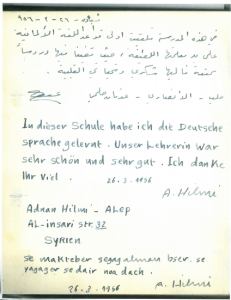 Schöne Erinnerung: Dankschreiben eines VHS-"Schülers" aus dem Jahr 1956. Foto: VHS Wiesbaden